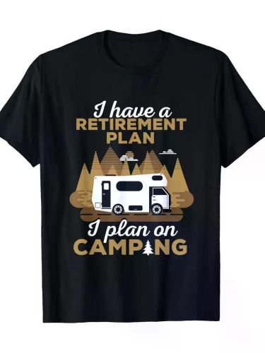 Retirement Plan Camping Tee - Men's 100% Cotton Casual T-Shirt